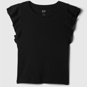 GAP black flutter ruffle sleeve tee - Size Medium